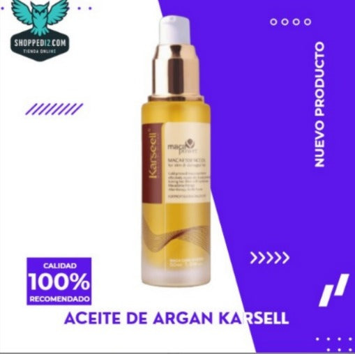 Aceite de argán Karsell- Tratamiento Para Cabello Seco Y Dañado 3en1